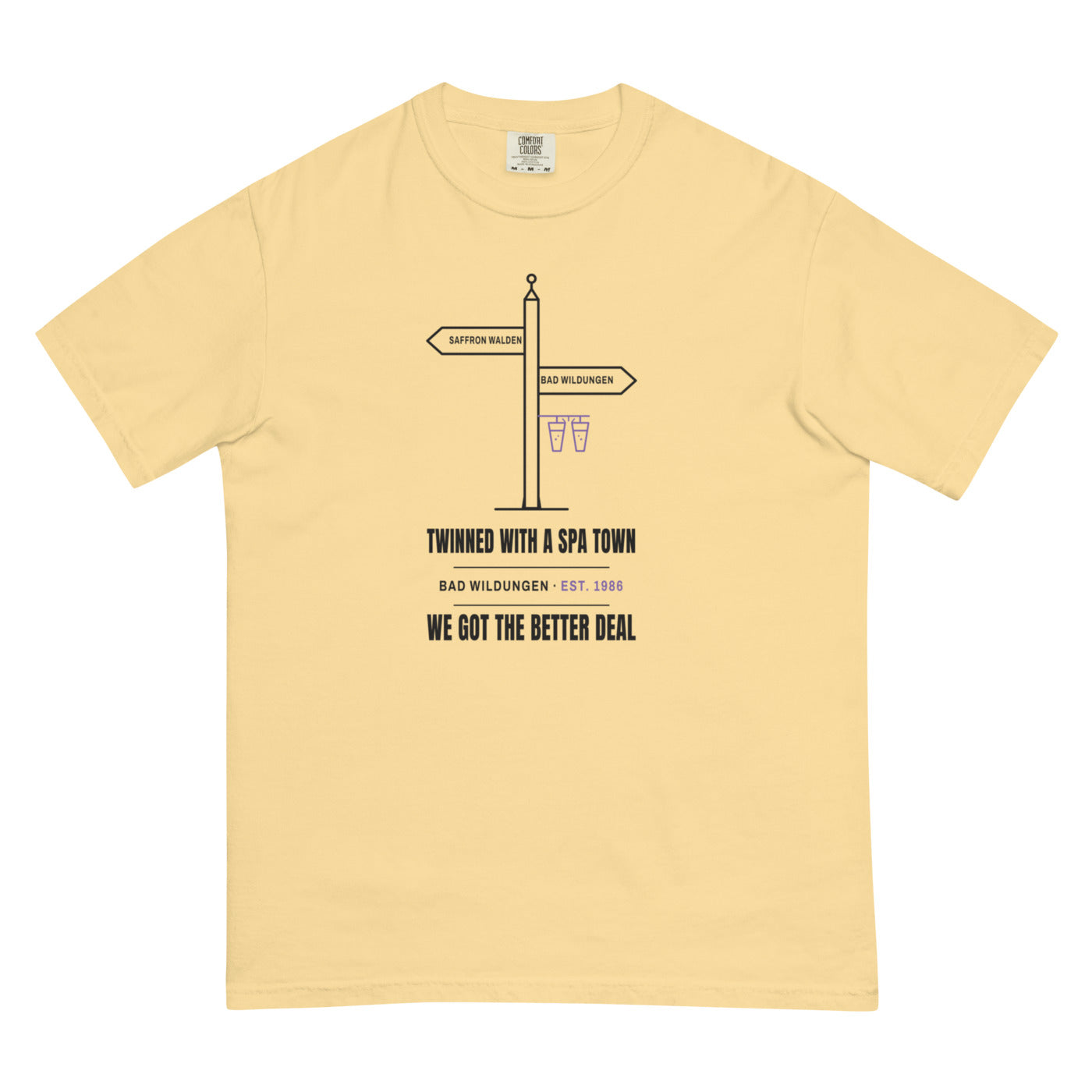 'TWIN TOWN' tee, butter/yellow